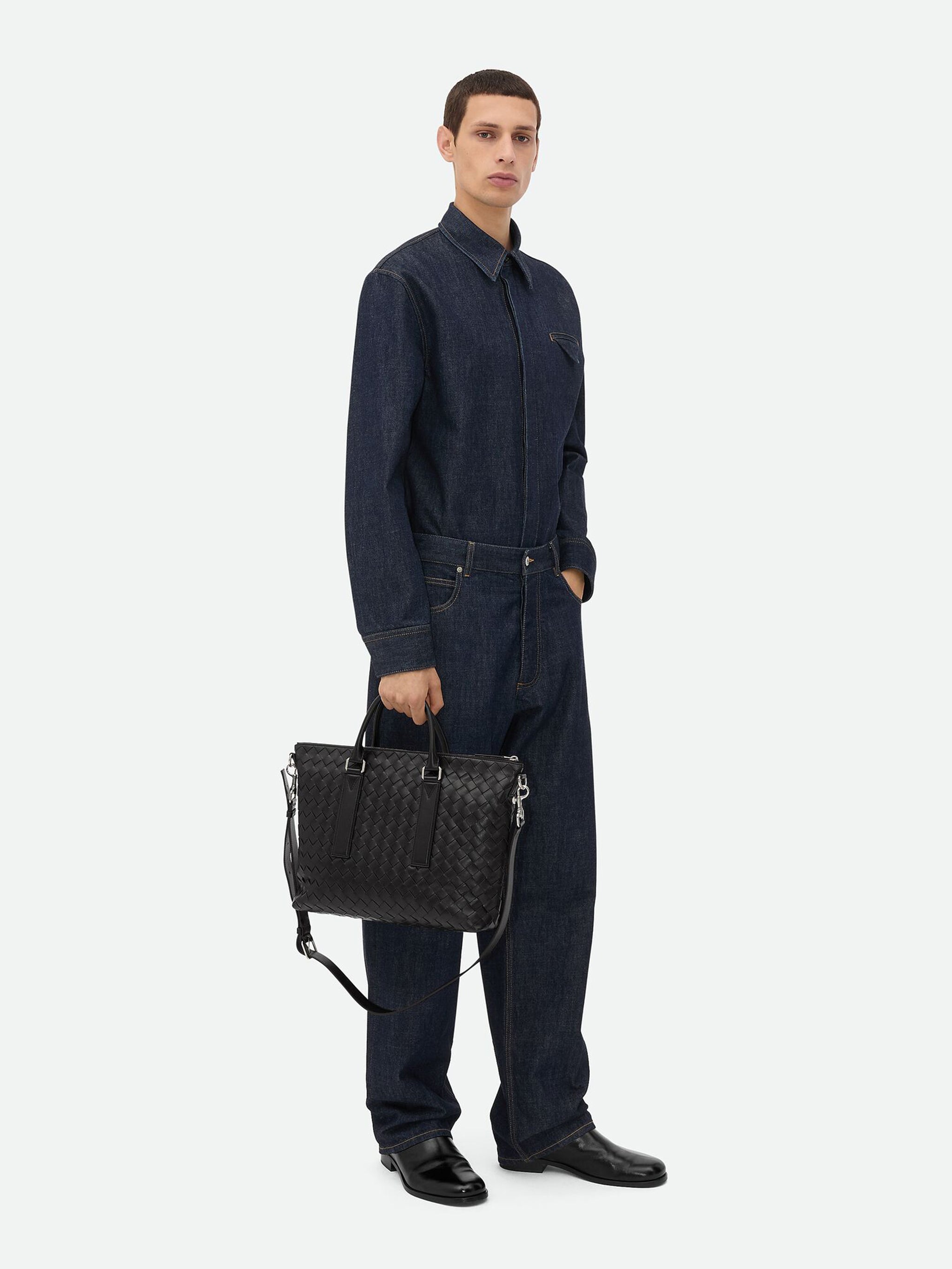 BOTTEGA VENETA Mini Intrecciato Soft Briefcase - Height 29 CM, Width 35 CM, Depth 7 CM