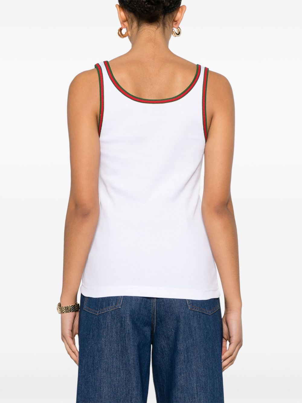 GUCCI Ribbed Cotton Slim Fit Tank Top - Size S