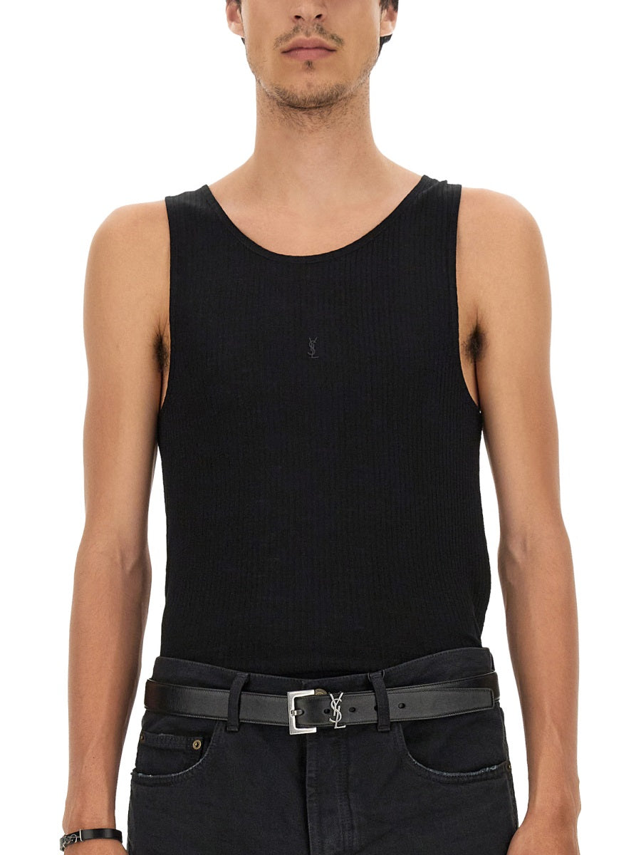 SAINT LAURENT Slim Fit Cassandre Tank Top - Size XL