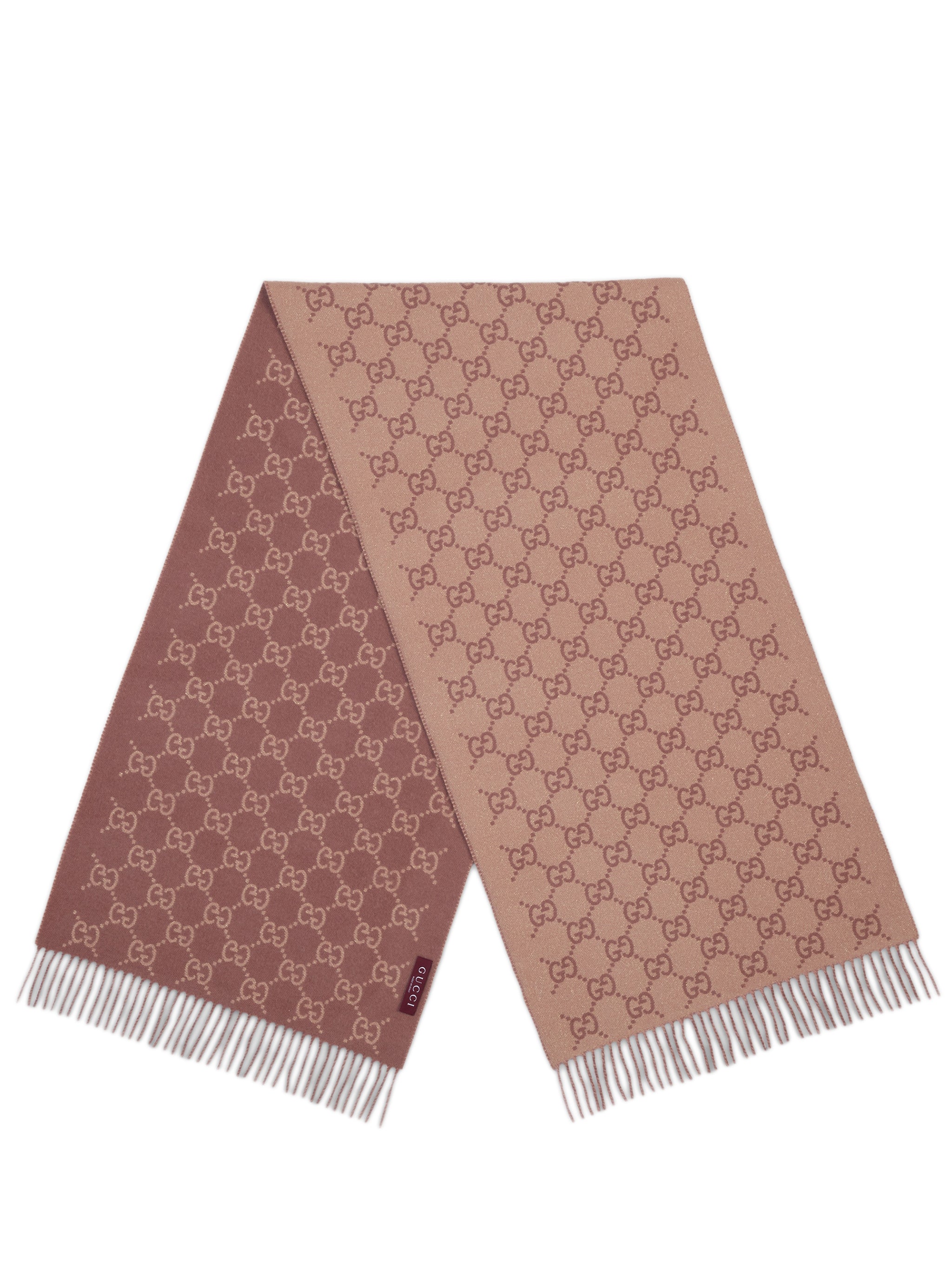 GUCCI GG Cashmere Scarf with Fringes - L 190 CM x H 45 CM
