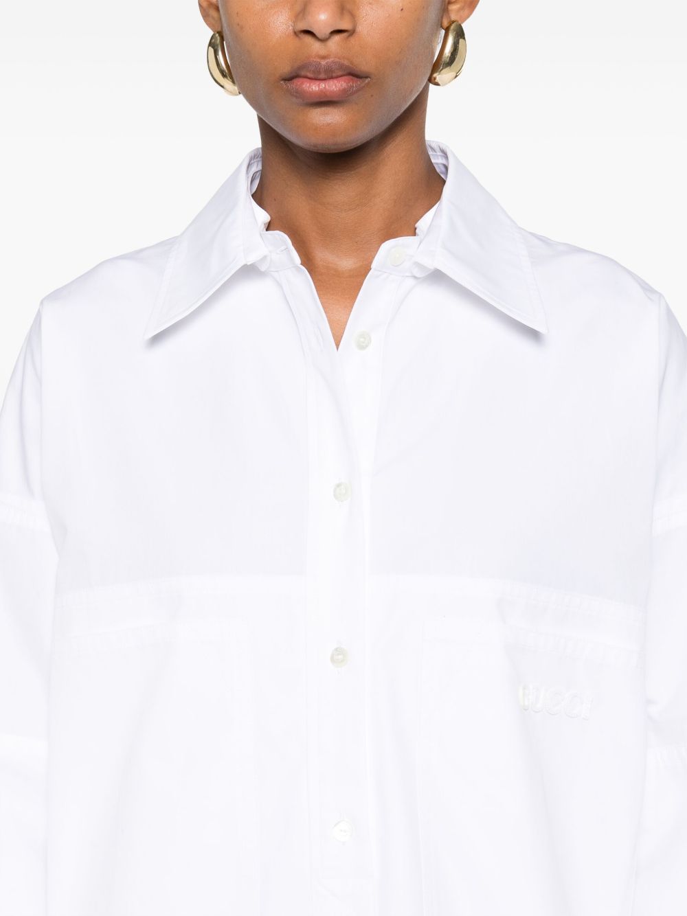 GUCCI Panelled Women's Shirt with Embroidered Logo