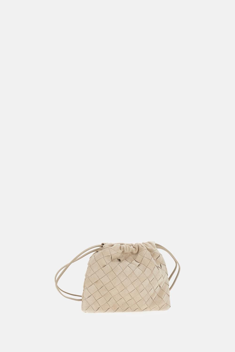 BOTTEGA VENETA Mini Suede Intrecciato Dustbag with Drawstring Closure