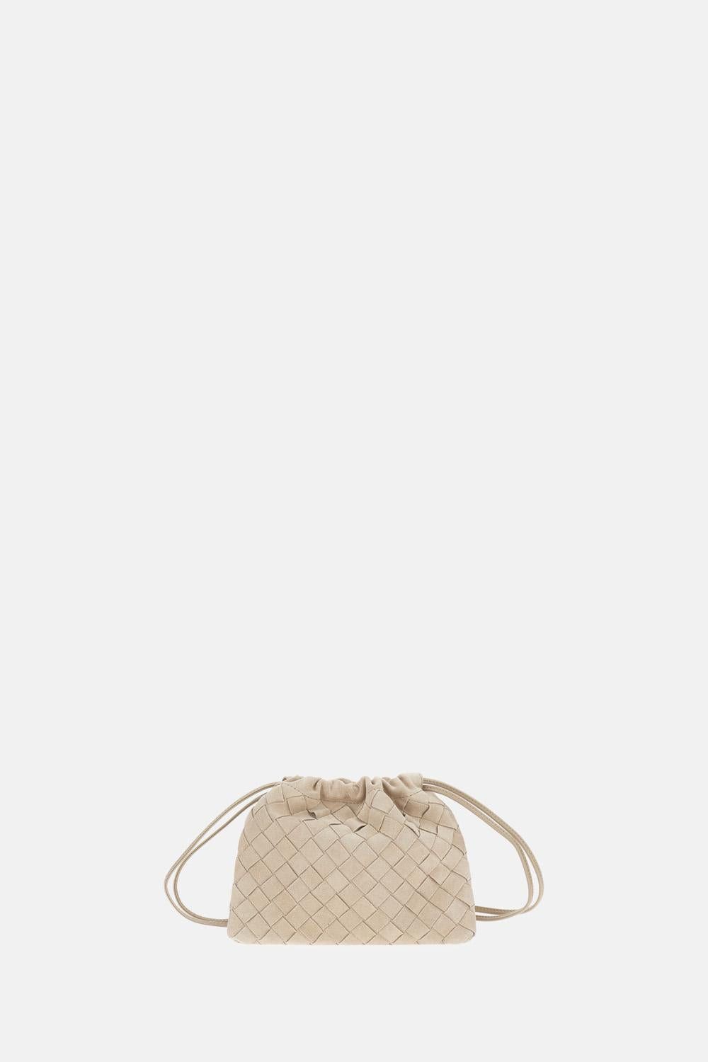 BOTTEGA VENETA Mini Suede Intrecciato Dustbag with Drawstring Closure
