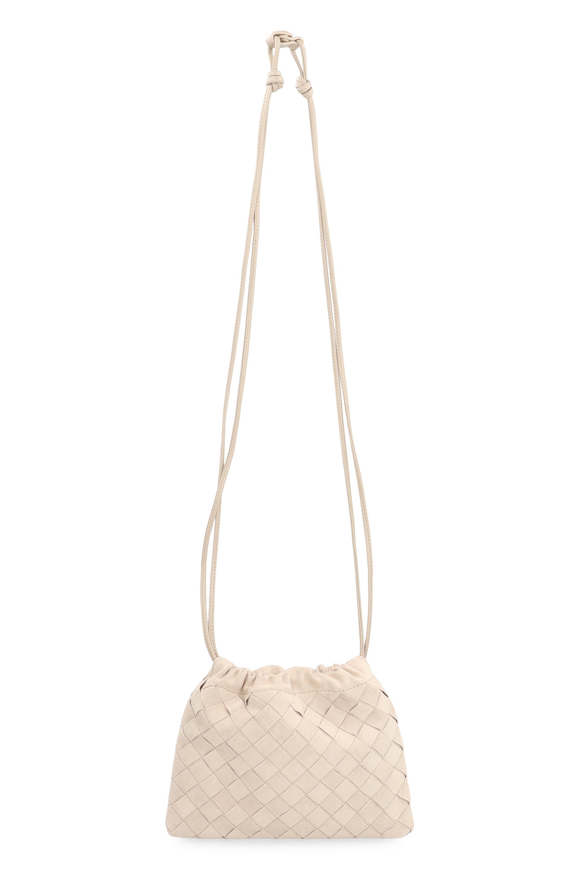 BOTTEGA VENETA Mini Suede Intrecciato Dustbag with Drawstring Closure
