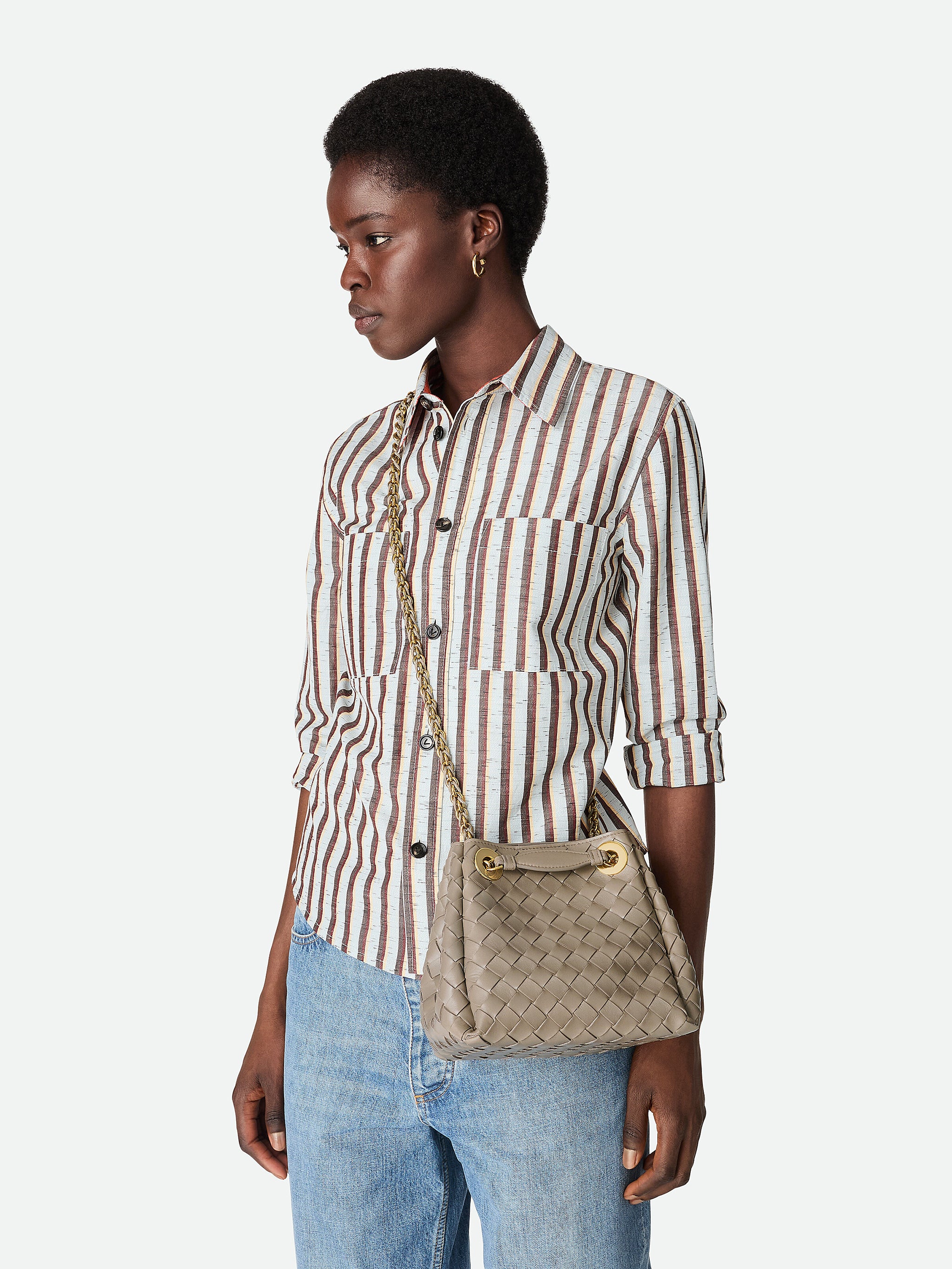 BOTTEGA VENETA Mini Parachute Handbag with Chain