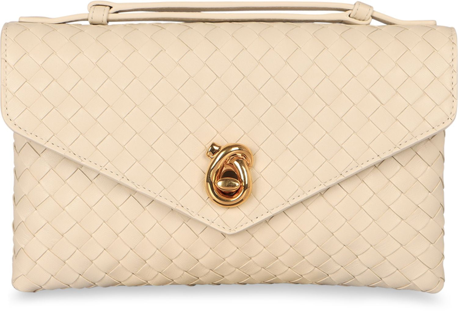 BOTTEGA VENETA Mini Knot Lock Leather Crossbody Handbag