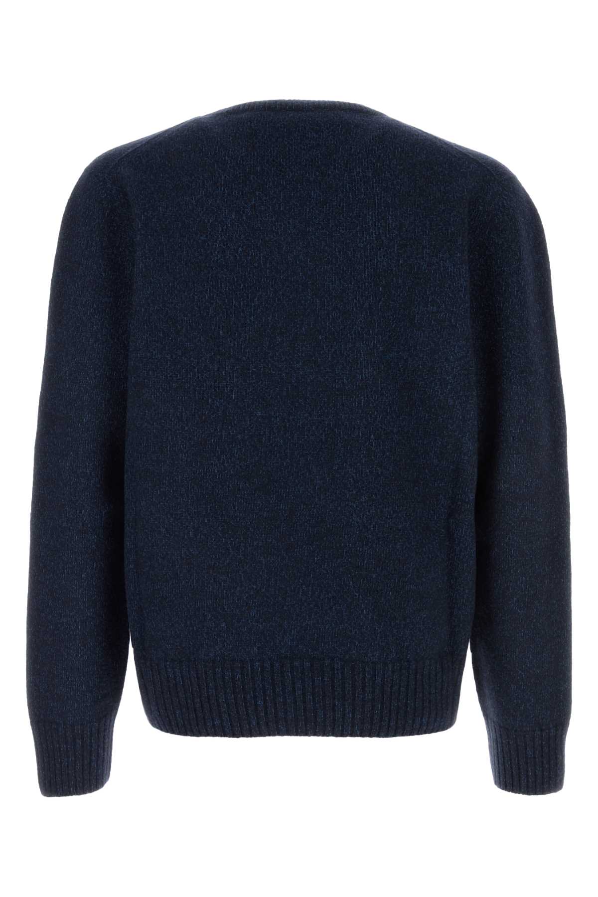 ALEXANDER MCQUEEN Melange Wool Blend Crew Neck Sweater - Long Sleeve for Men