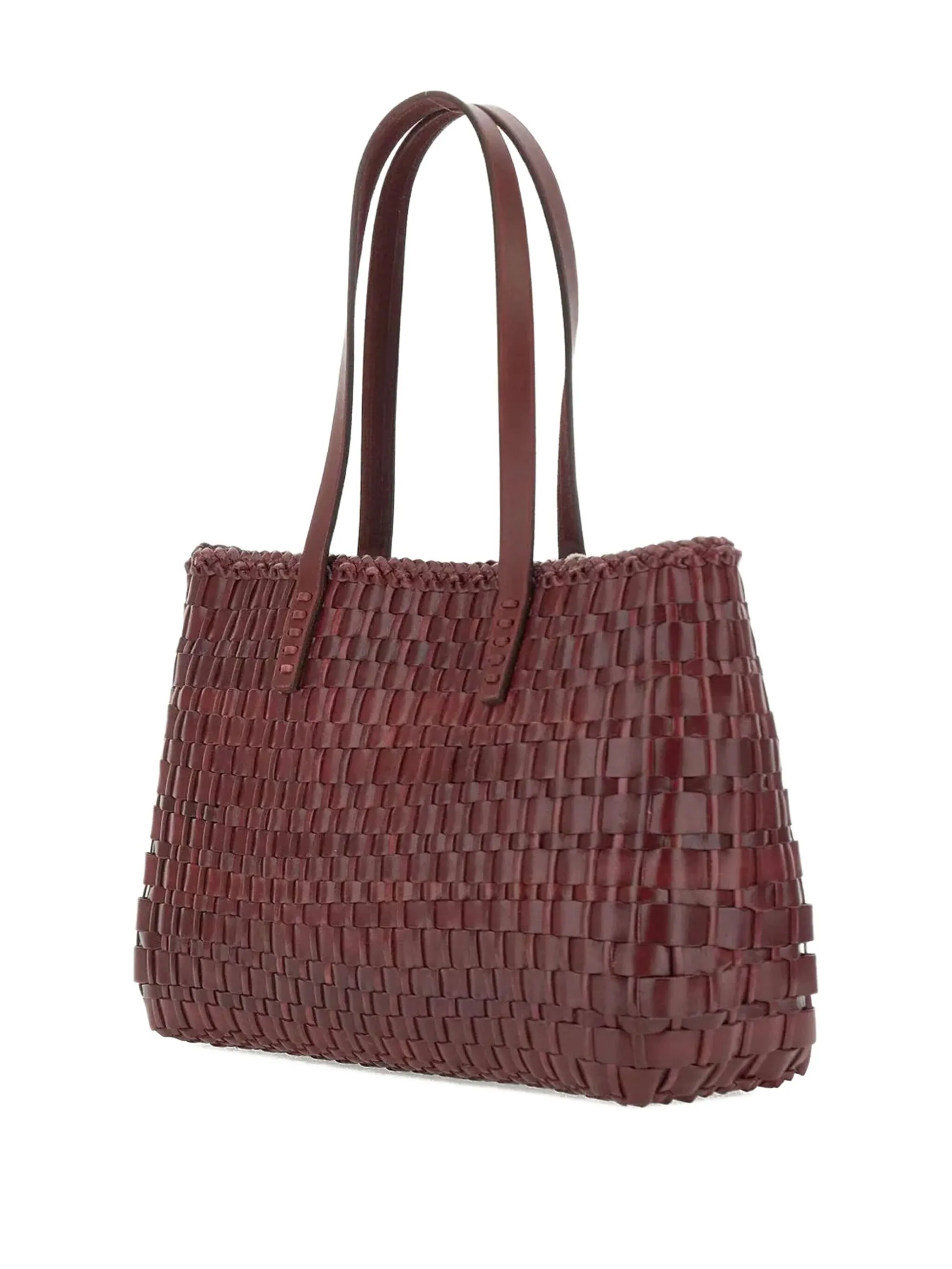 DRAGON DIFUSSION Handwoven Mini Handbag with Magnetic Closure - 35x25x12 CM