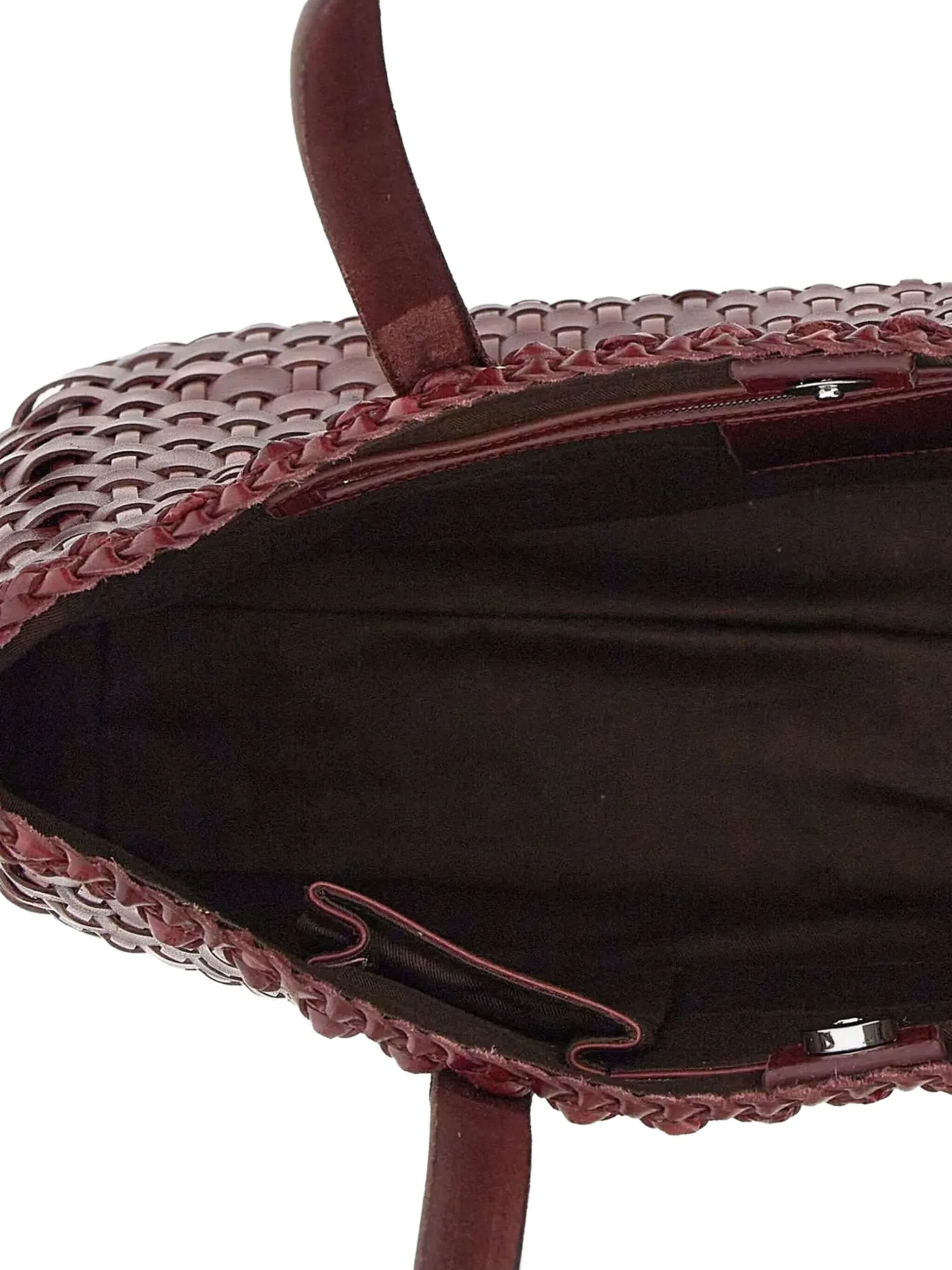 DRAGON DIFUSSION Handwoven Mini Handbag with Magnetic Closure - 35x25x12 CM