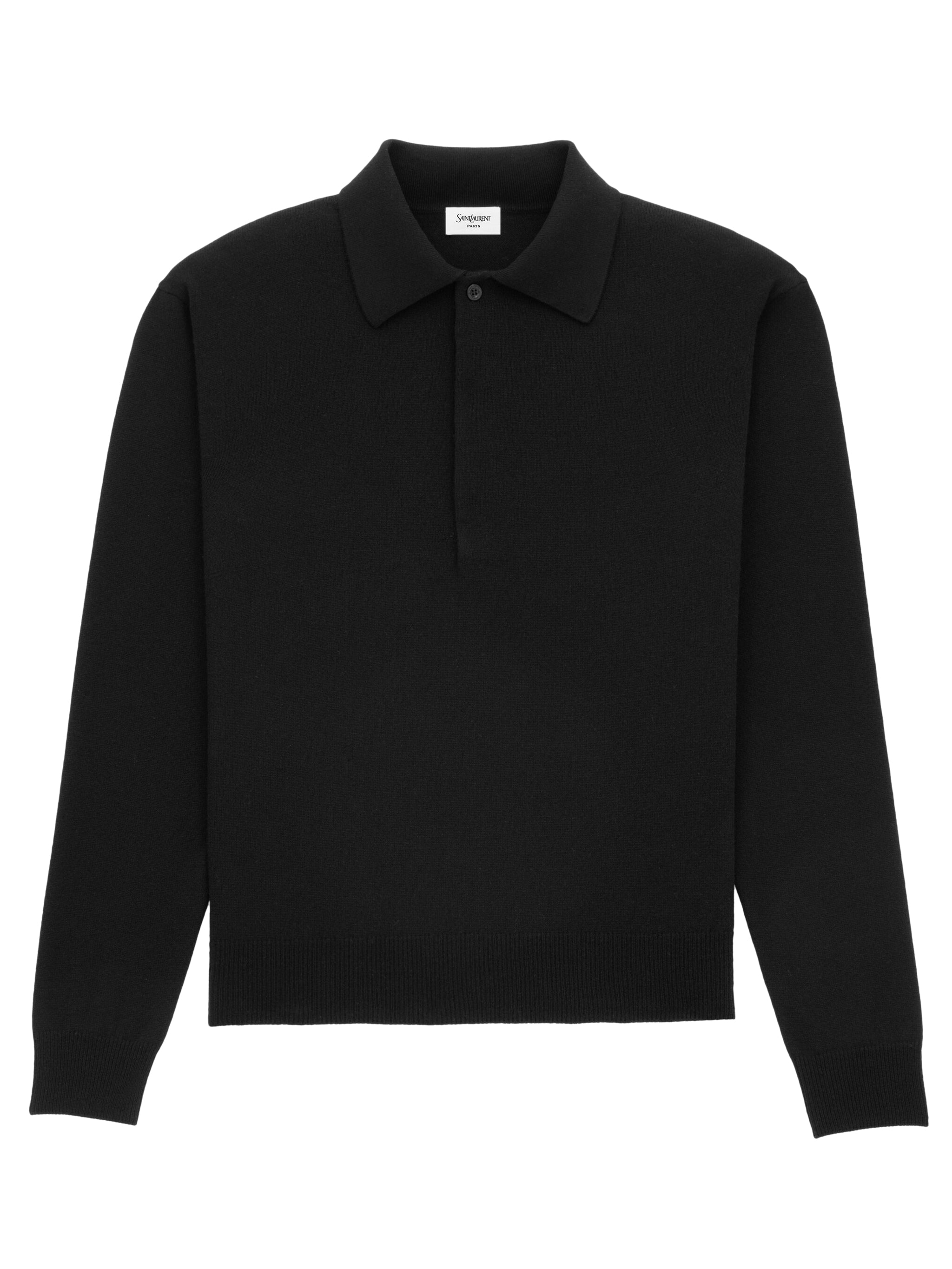 SAINT LAURENT Men's Loose Fit Wool Polo Shirt