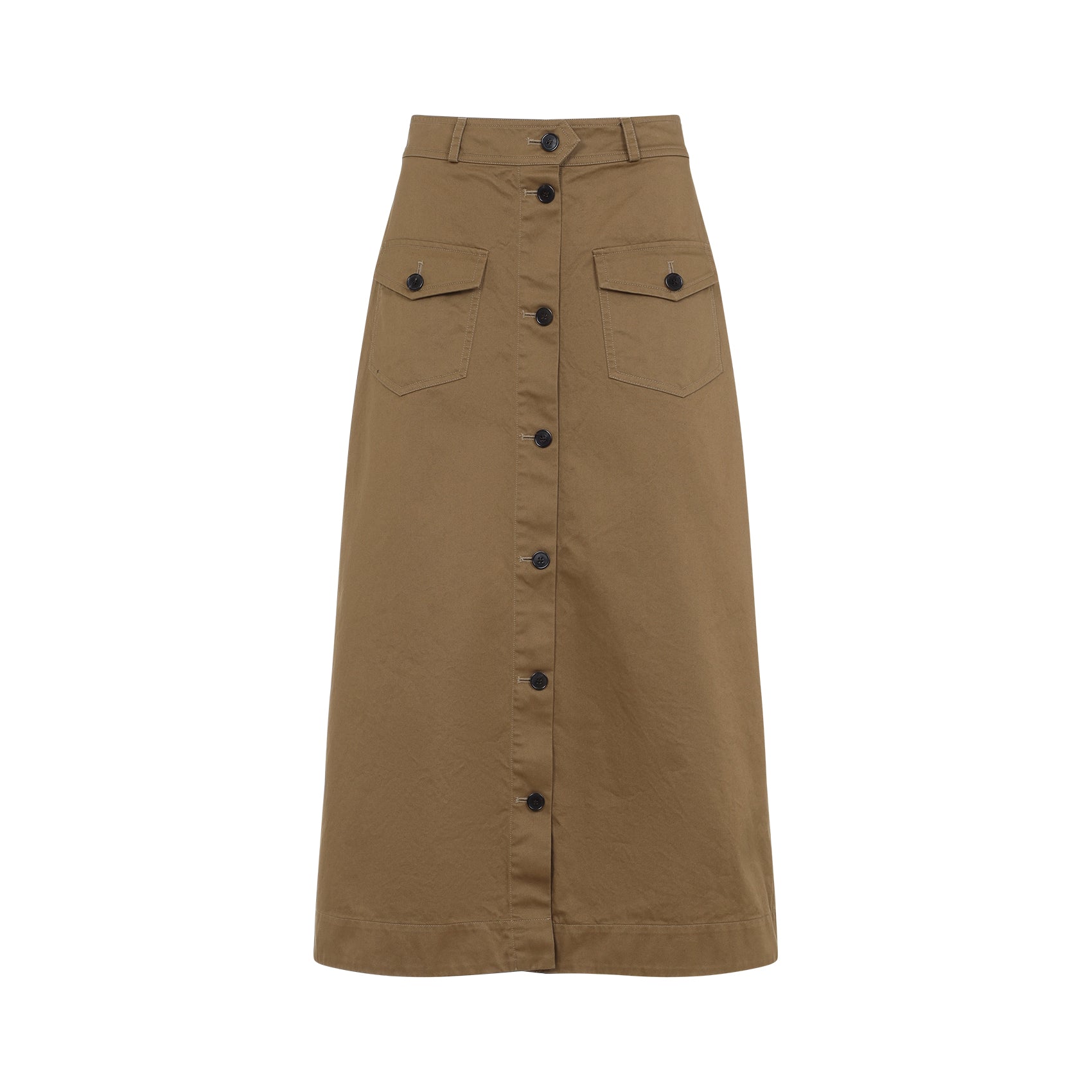 SAINT LAURENT Long Pocketed Cotton Skirt for Women