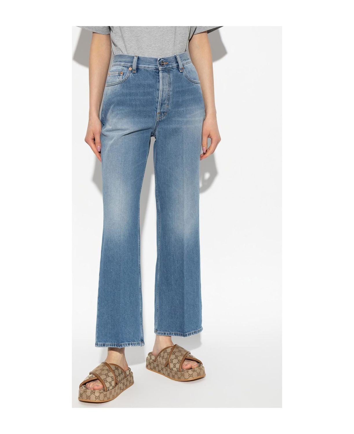 GUCCI Denim Pants with Logo Label - Size 27