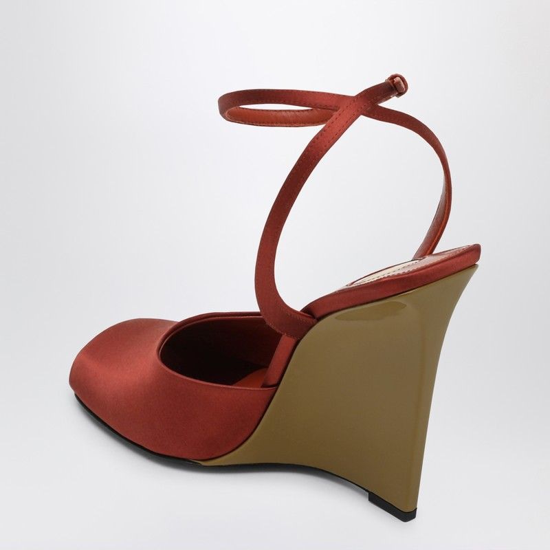 SAINT LAURENT The Scandale in Satin Wedge Sandals