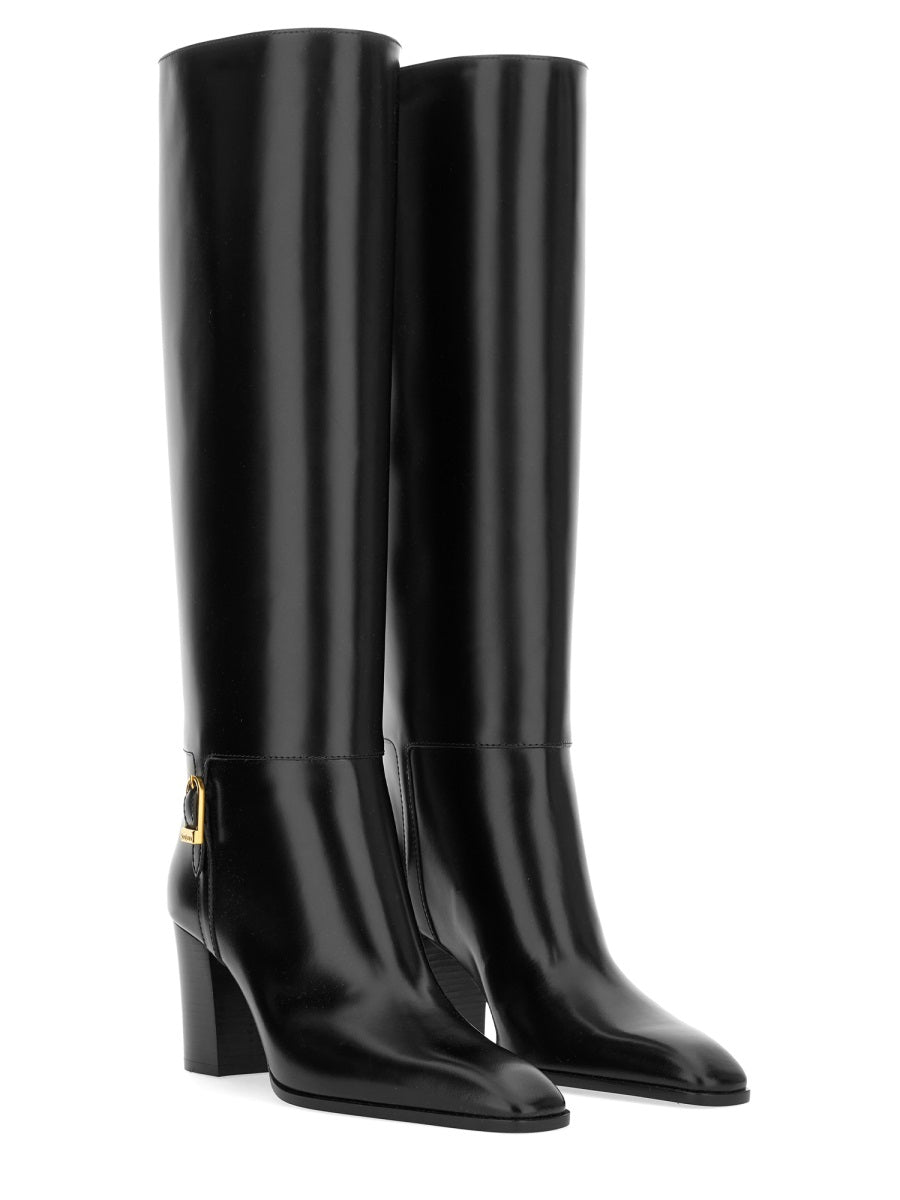 SAINT LAURENT JULIA Leather Boot