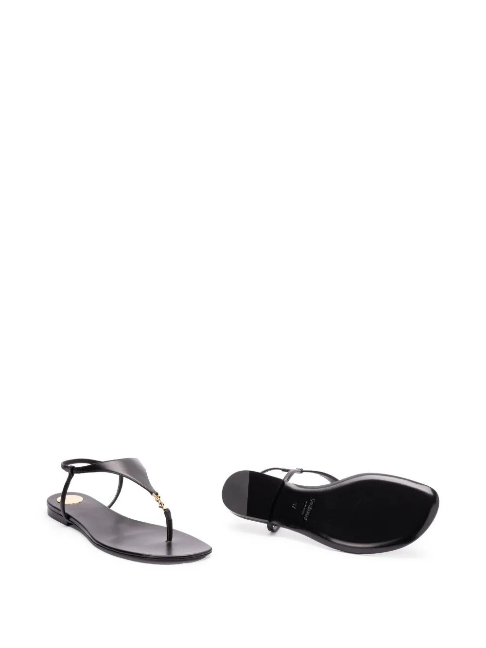 SAINT LAURENT Smooth Leather Cassandre Sandals for Women
