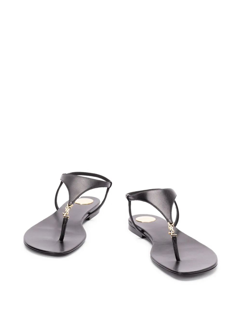 SAINT LAURENT Smooth Leather Cassandre Sandals for Women