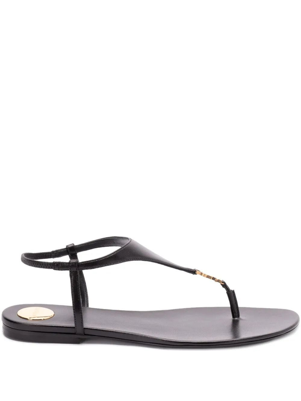 SAINT LAURENT Smooth Leather Cassandre Sandals for Women
