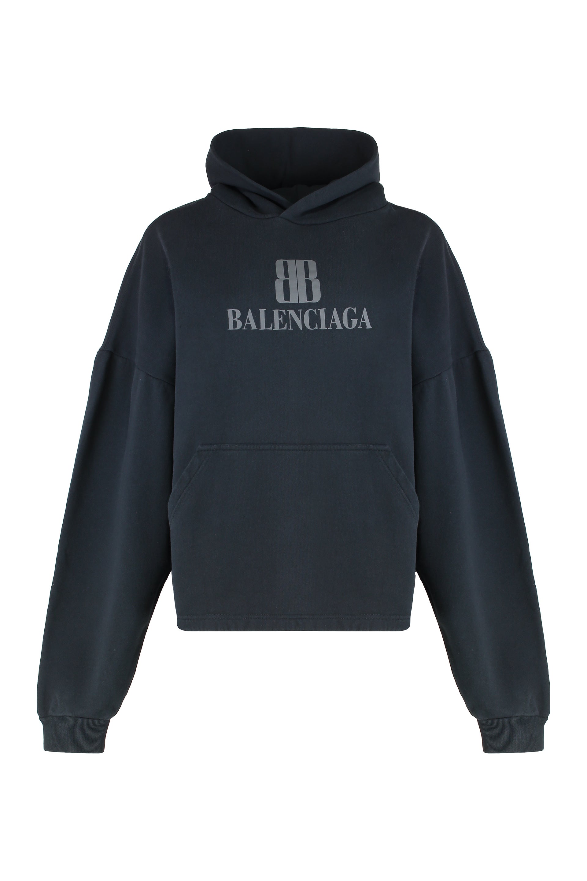 BALENCIAGA Cotton Hoodie with Ribbed Cuffs - Size 0-5