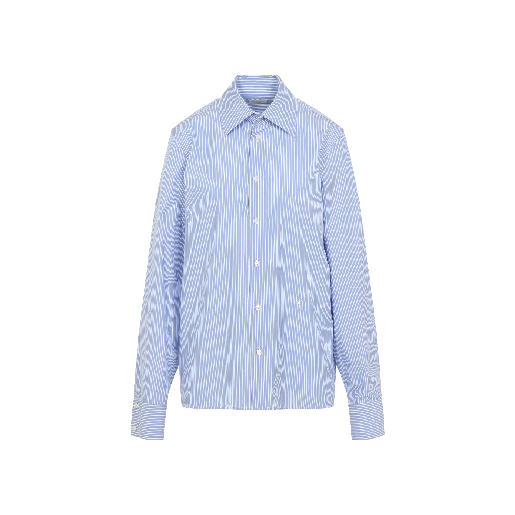 SAINT LAURENT Embroidered Poplin Cassandre Shirt - Women's SS25