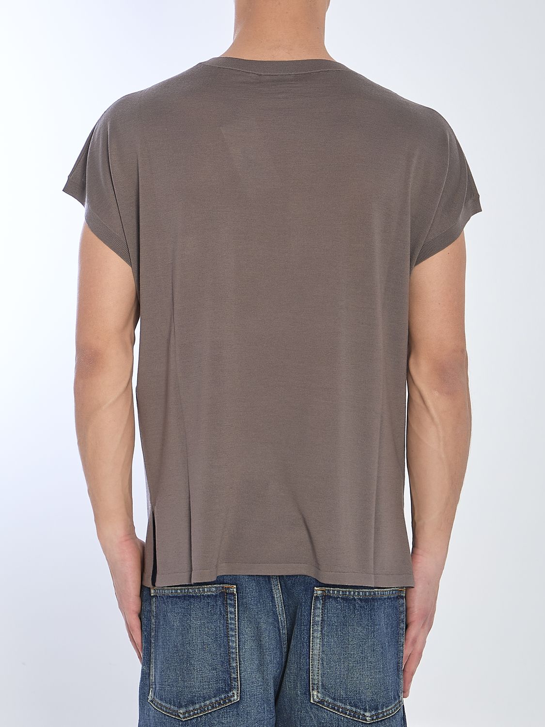 SAINT LAURENT Men's Wool Mini Crewneck T-Shirt - Size L