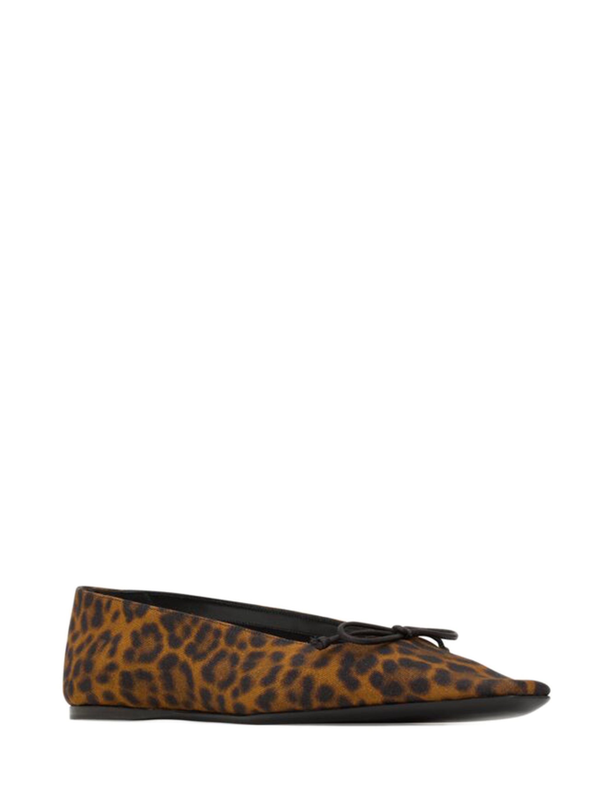 SAINT LAURENT Poppy Grosgrain Square Toe Flats
