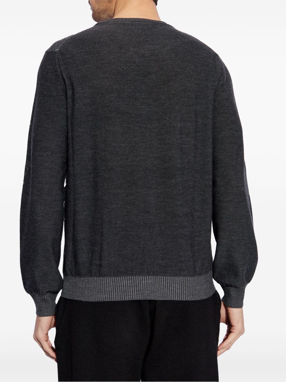 ALEXANDER MCQUEEN Crew Neck Wool Sweater for Men - Long Sleeves