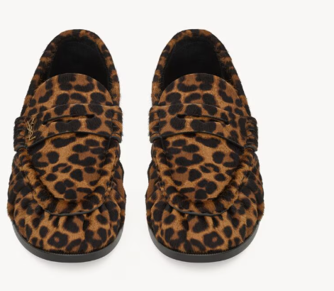 SAINT LAURENT Leather Flat Shoes for Women - SS25 Collection