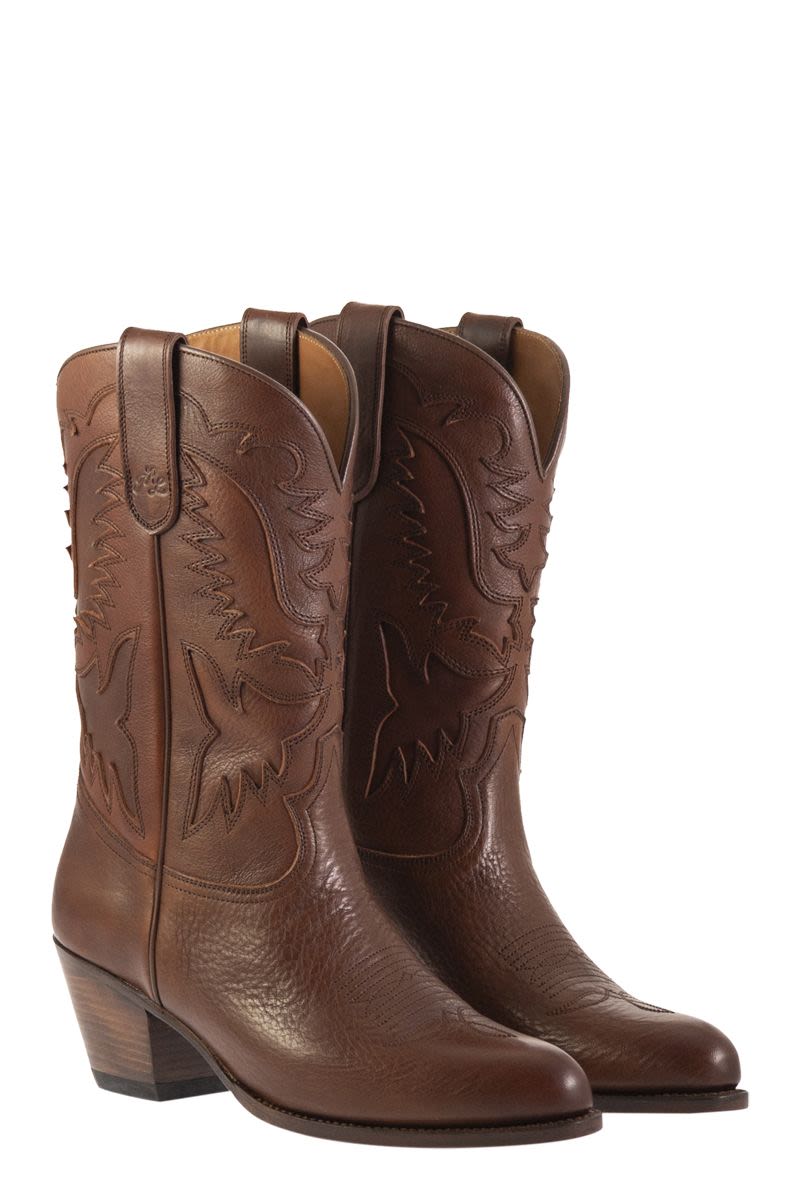 POLO RALPH LAUREN Leather Cowboy Boots - 7.1cm Heel Height