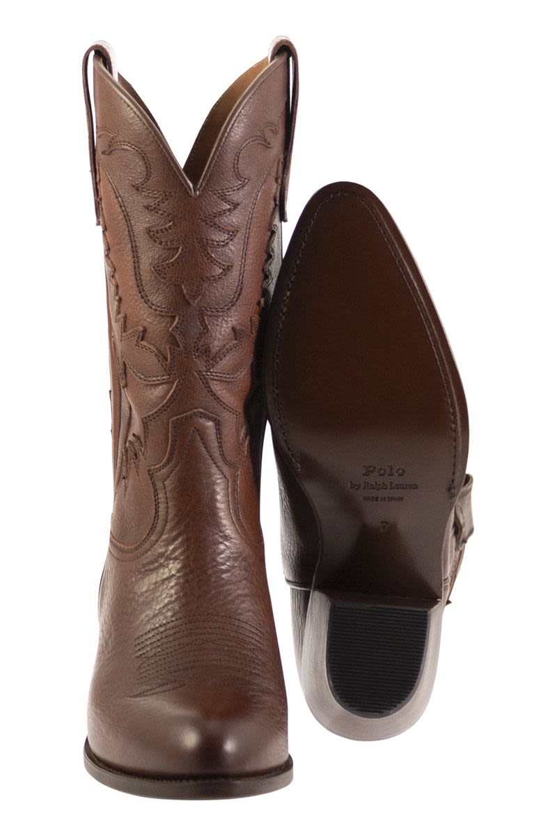 POLO RALPH LAUREN Leather Cowboy Boots - 7.1cm Heel Height