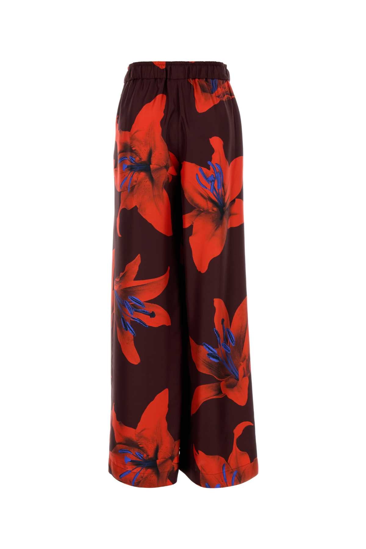 ALEXANDER MCQUEEN Printed Satin Wide-Leg Pants