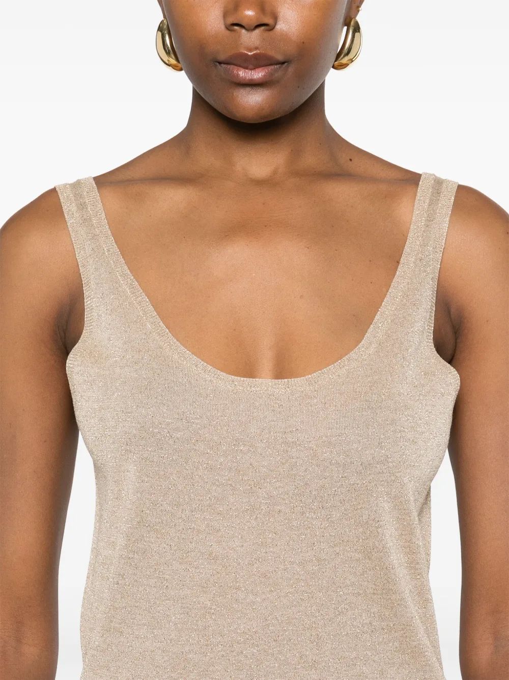 SAINT LAURENT Lurex Knit Tank Top - Women's Size S