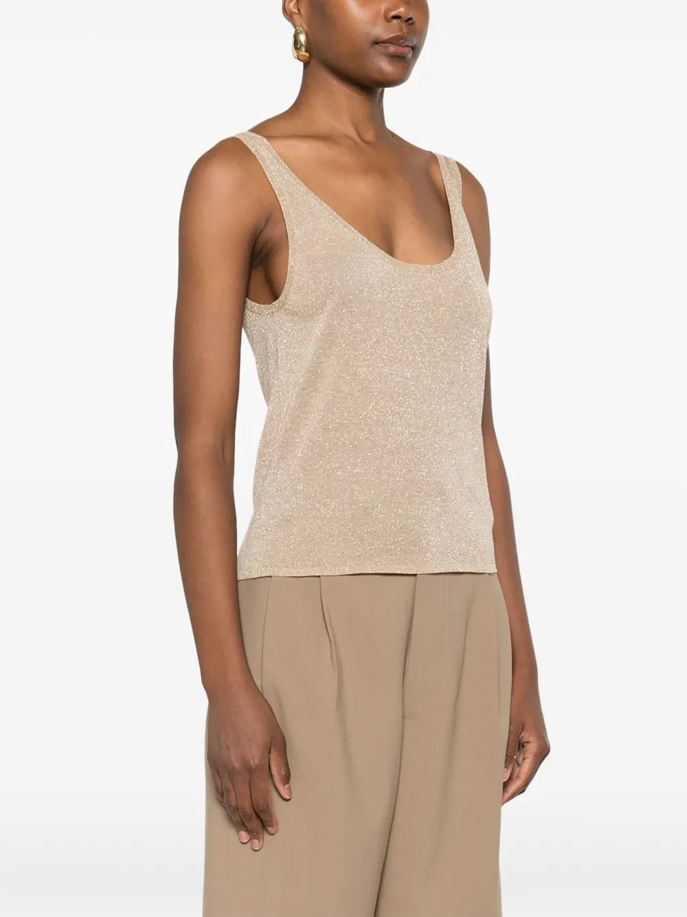 SAINT LAURENT Lurex Knit Tank Top - Women's Size S
