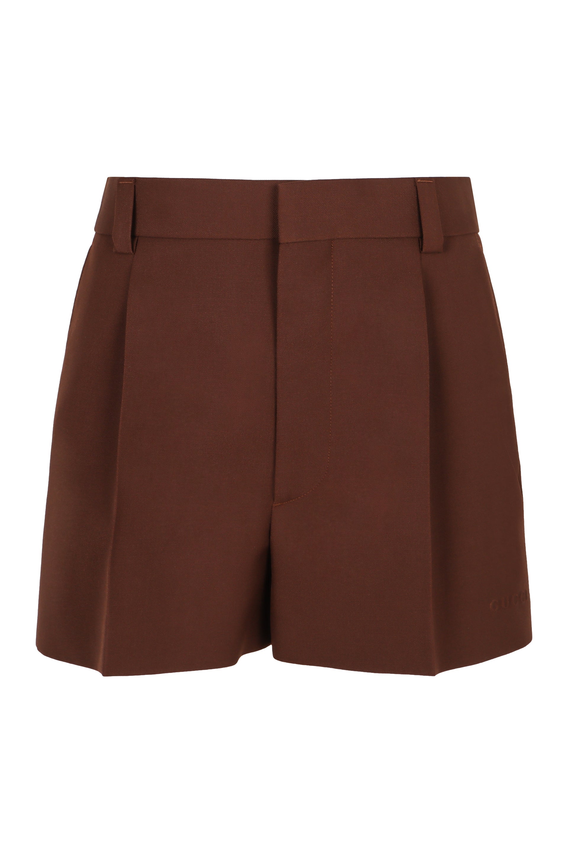 GUCCI Men's Wool Shorts with Wide Front Pleats