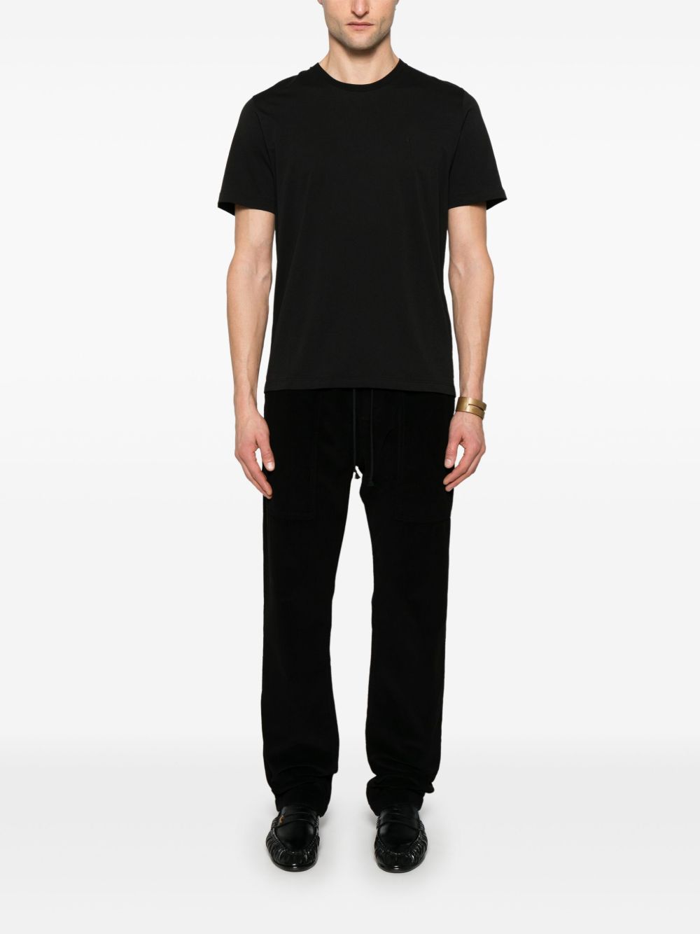 SAINT LAURENT Logo Cotton Crew Neck T-Shirt for Men