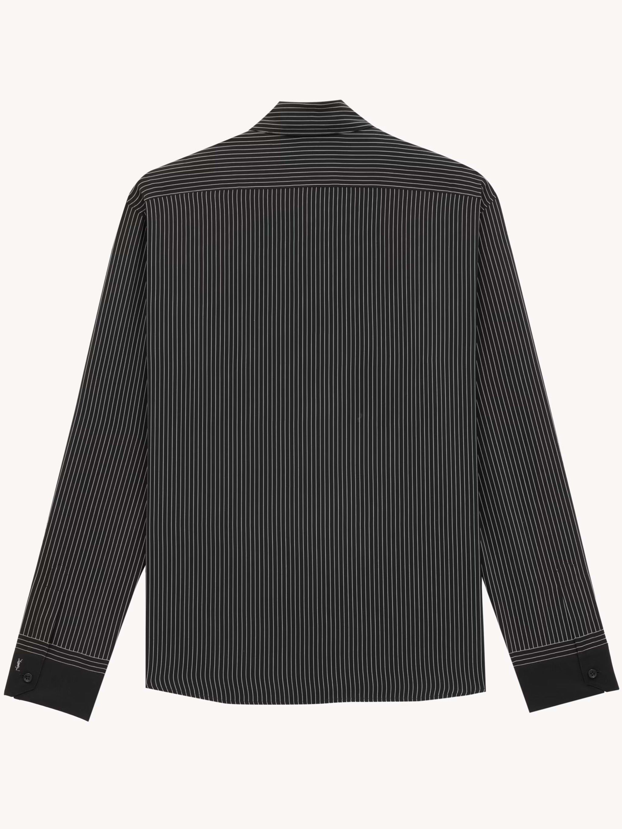 SAINT LAURENT Slim Fit Striped Silk Shirt