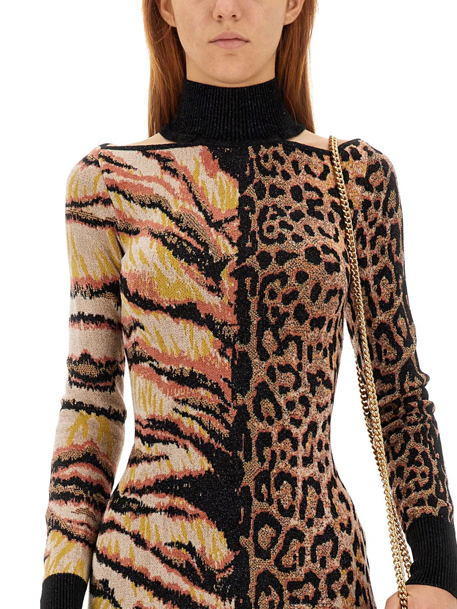 ROBERTO CAVALLI Elegant Slim Fit Mini Dress - Size 40