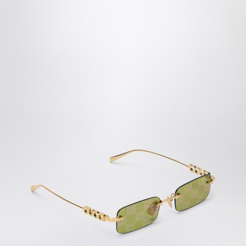GUCCI Rectangular Sunglasses with Green Lenses for Women