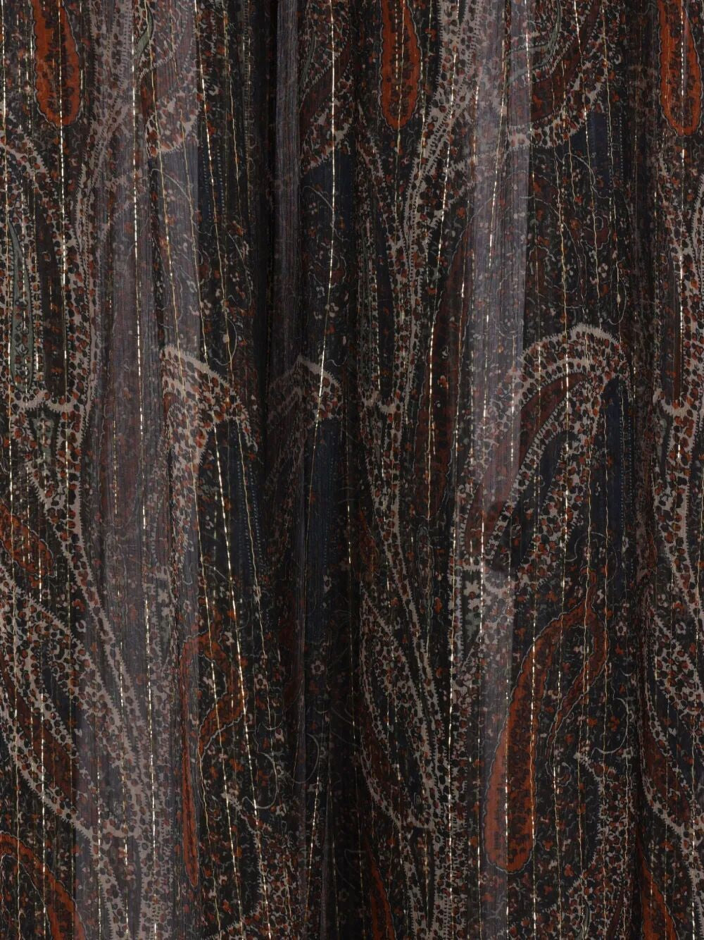 SAINT LAURENT Silk Lurex Mini Dress with Paisley Motif