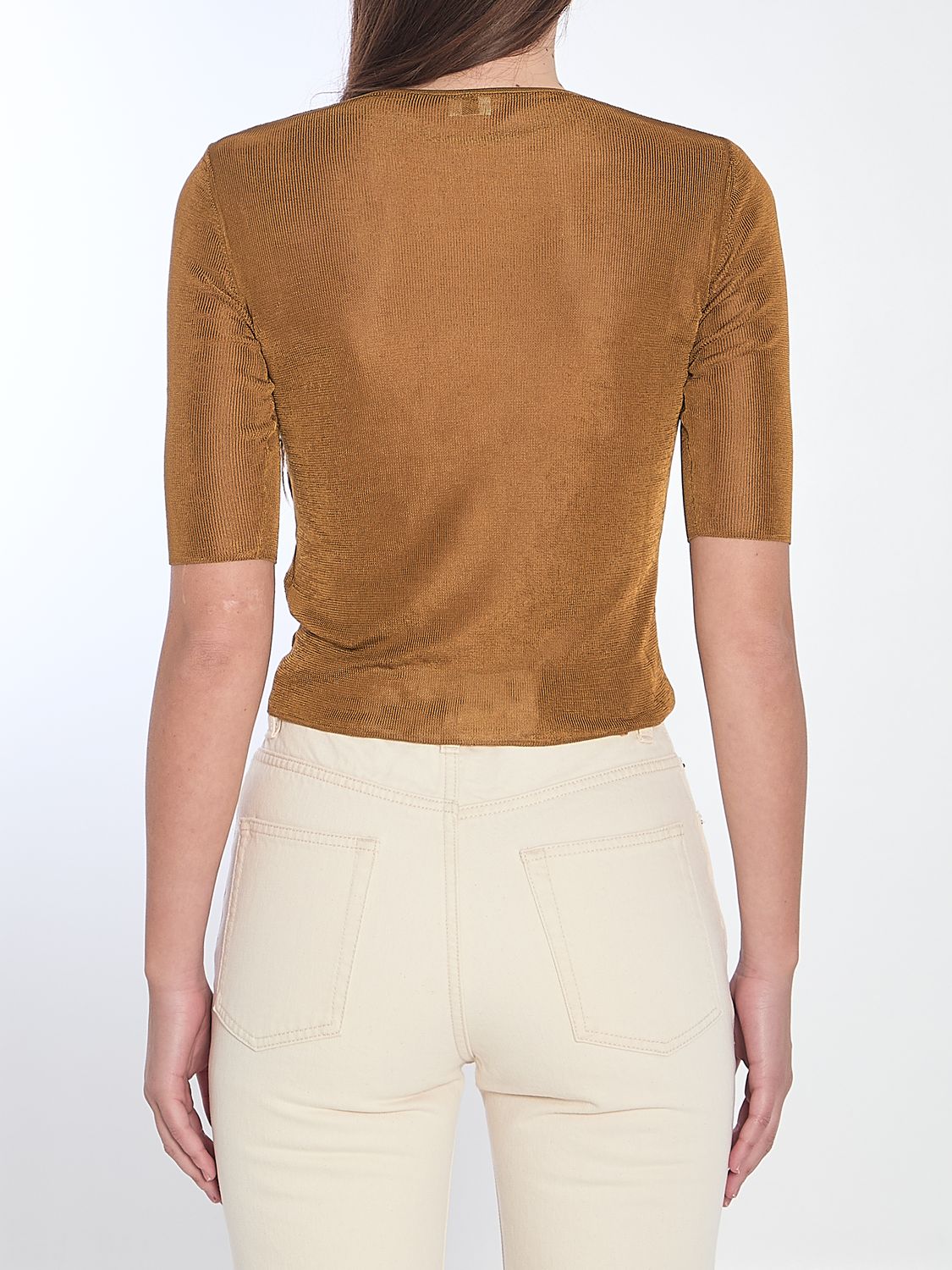 SAINT LAURENT Mini Cropped Top with Metal Detail