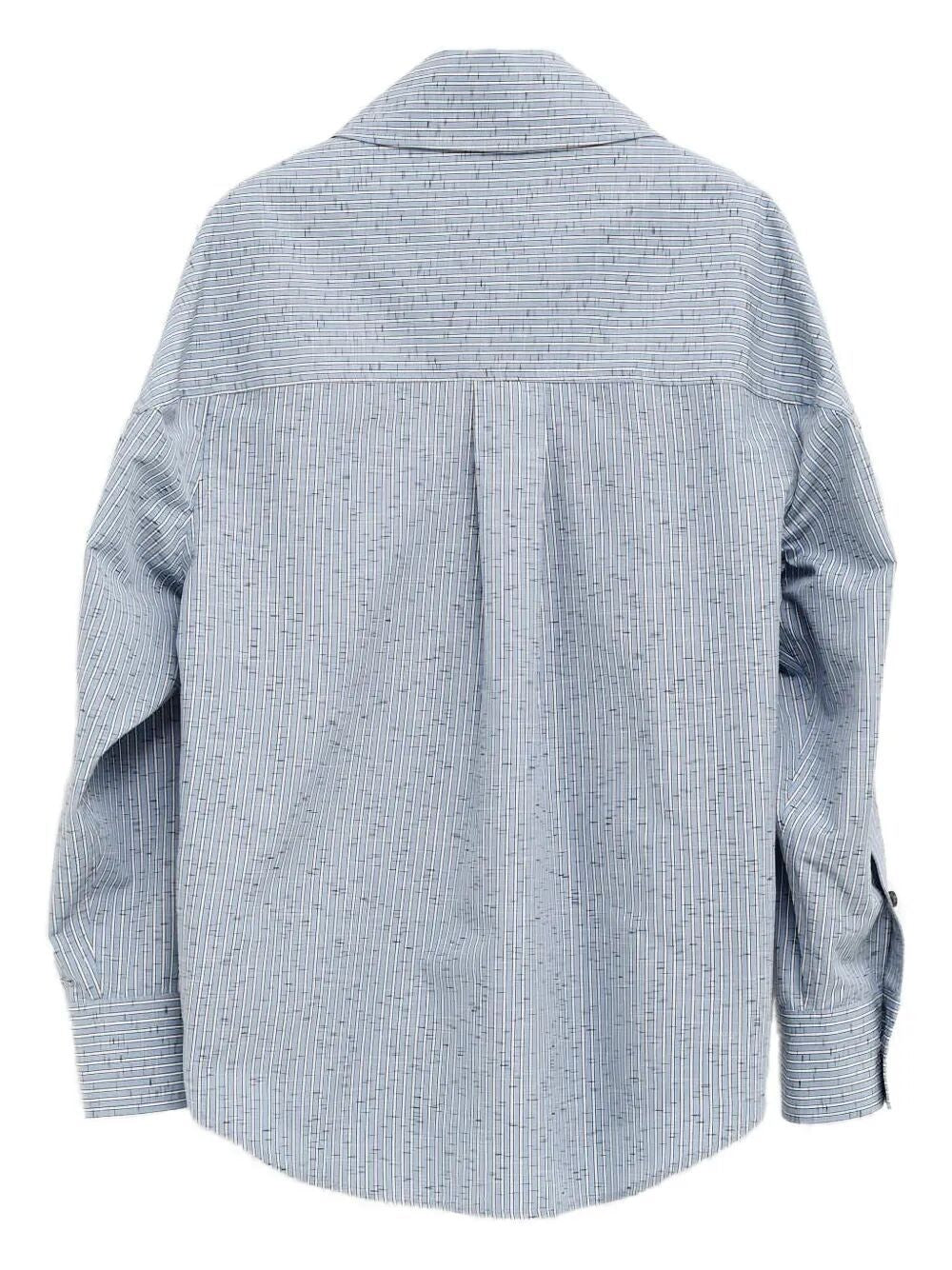 BOTTEGA VENETA Elegant Cotton and Linen Blouse with Rounded Hem