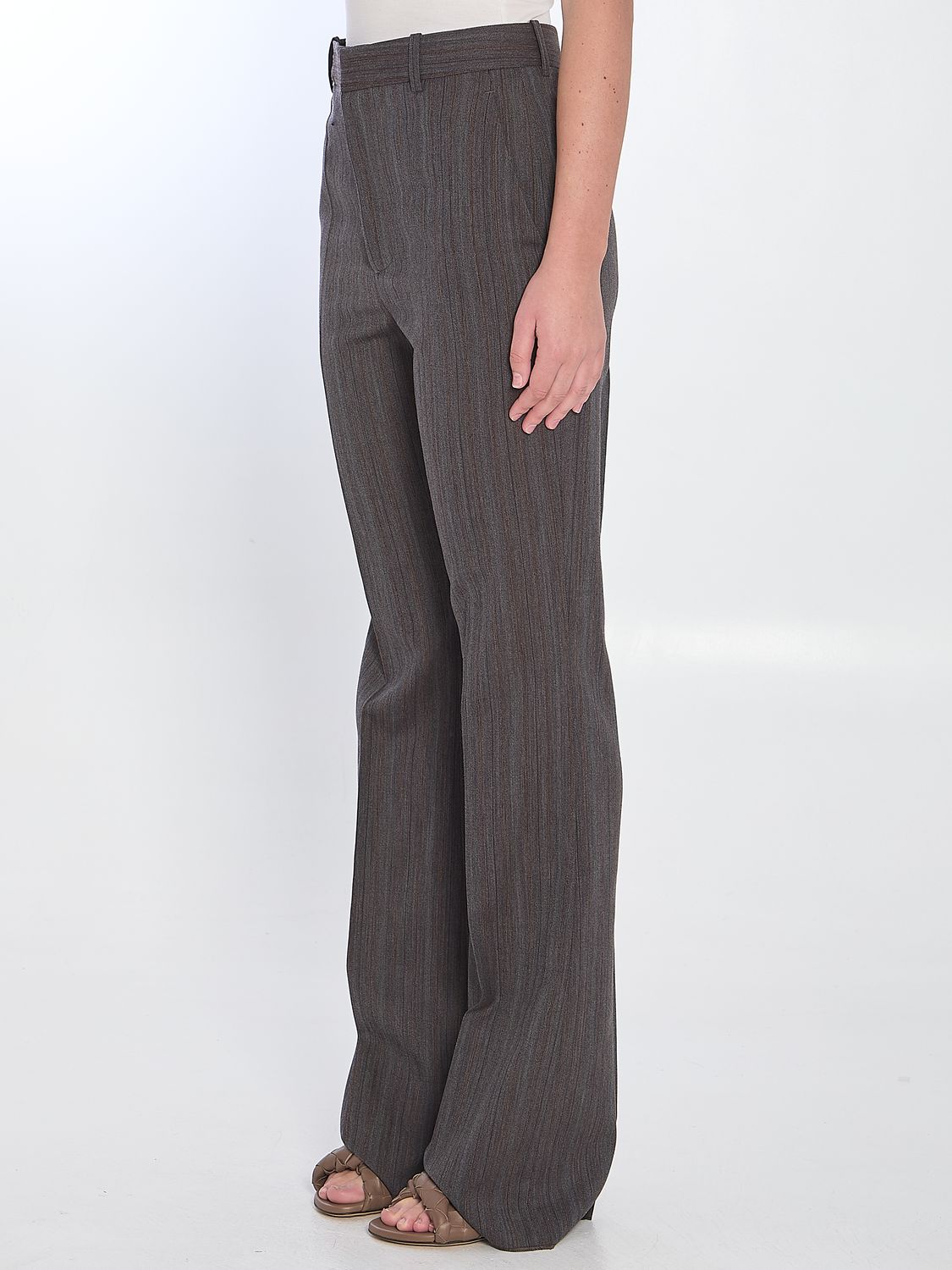 BOTTEGA VENETA Wool Trousers with Thin Stripes - Size 38