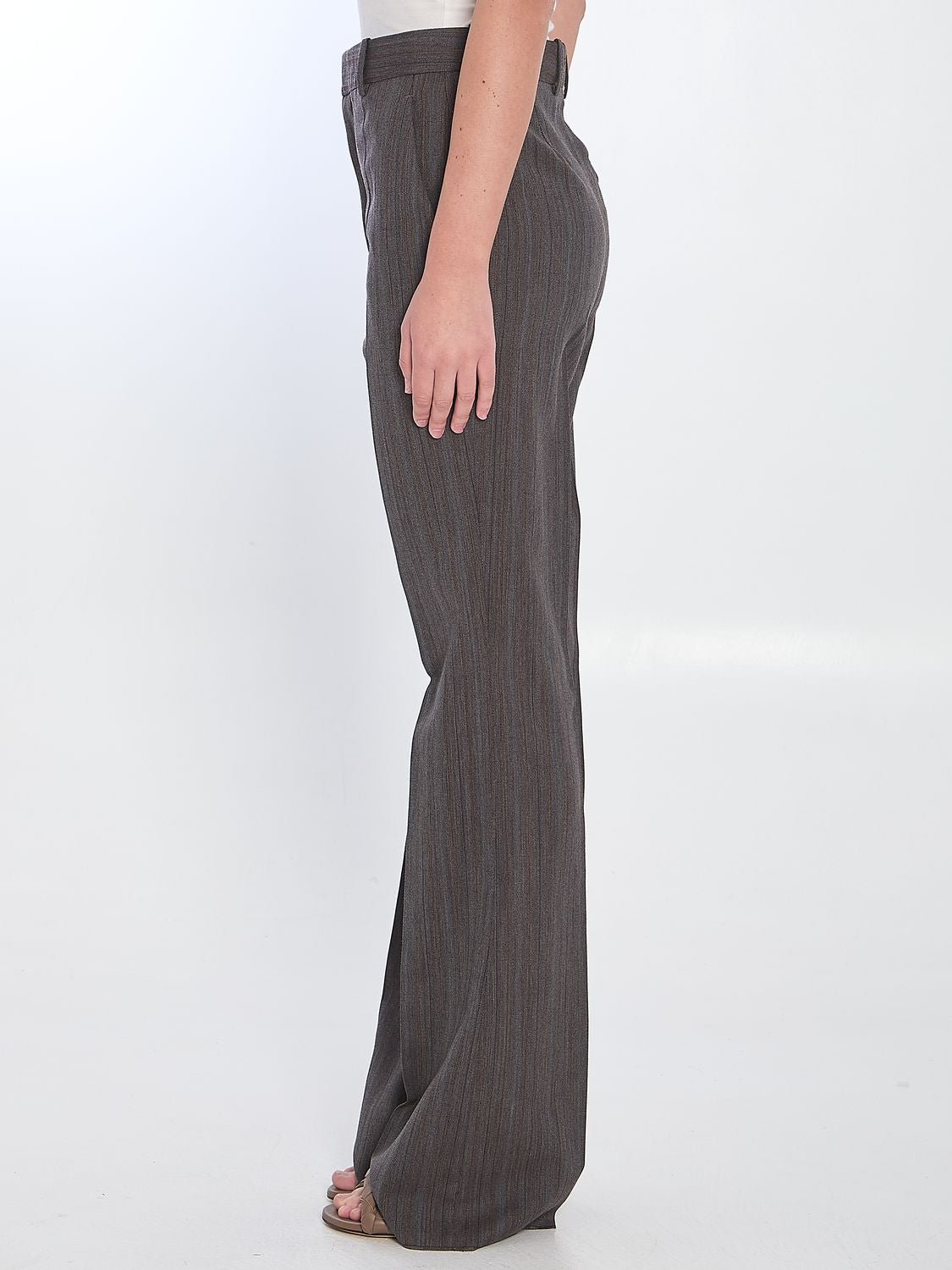 BOTTEGA VENETA Wool Trousers with Thin Stripes - Size 38