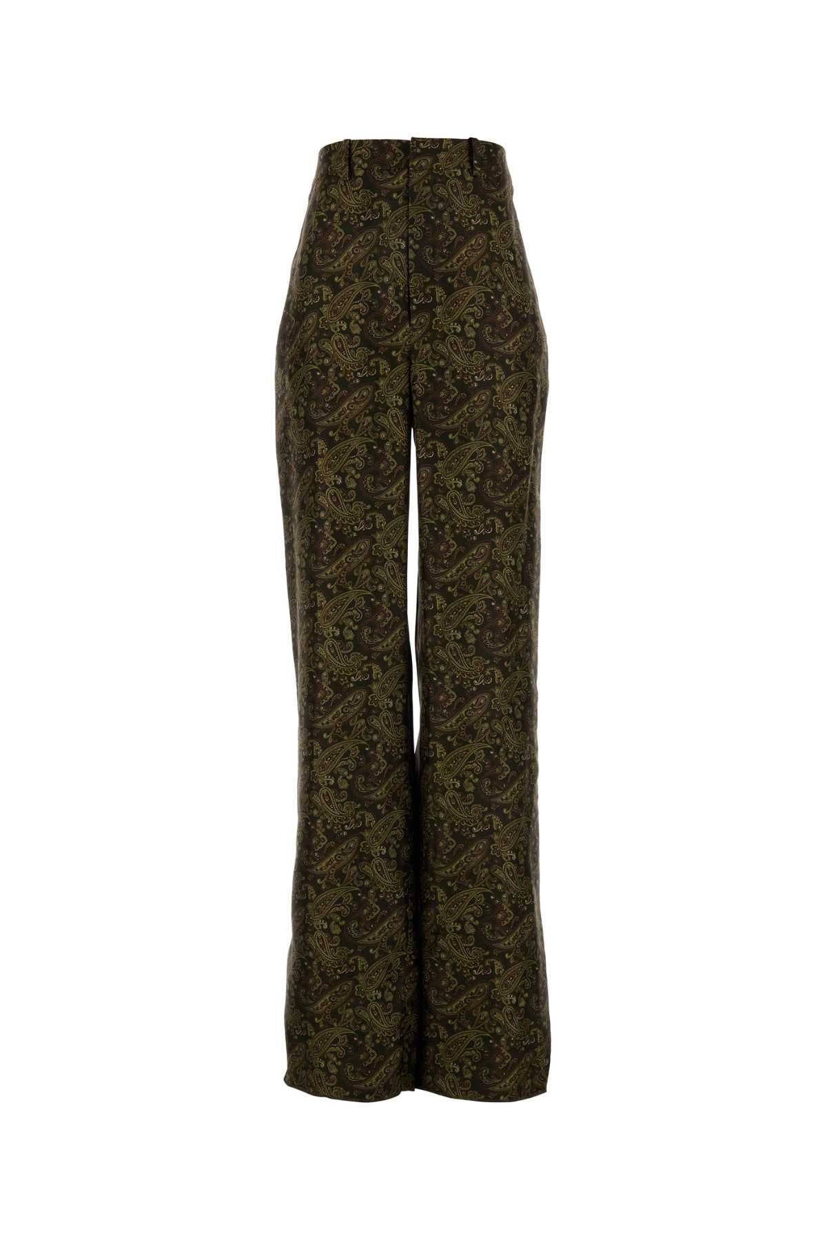 SAINT LAURENT Wide-Leg Fluid Twill Pants for Women - SS25
