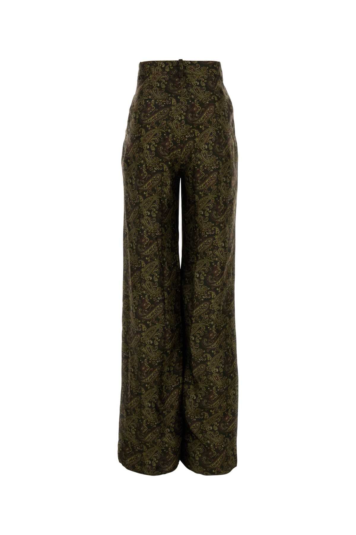 SAINT LAURENT Wide-Leg Fluid Twill Pants for Women - SS25