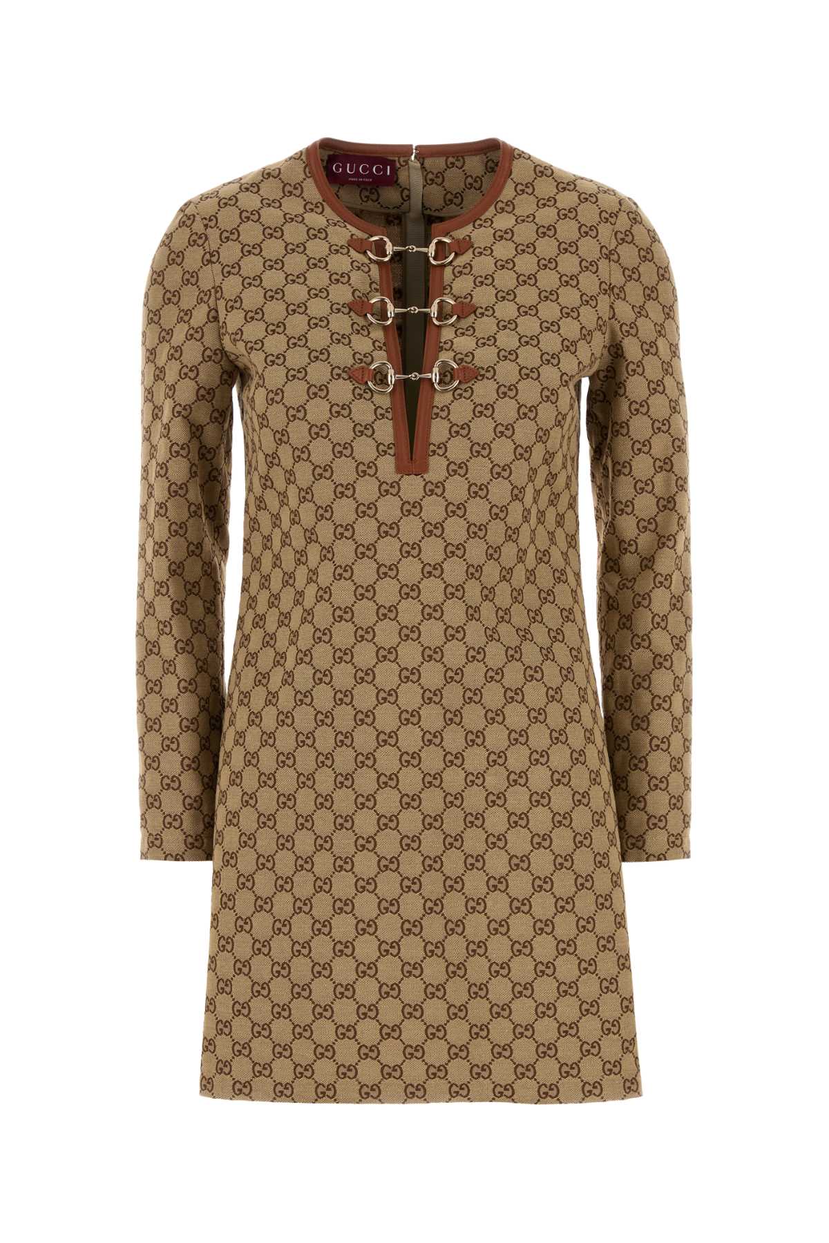 GUCCI Monogrammed Long Sleeve Mini Dress for Women