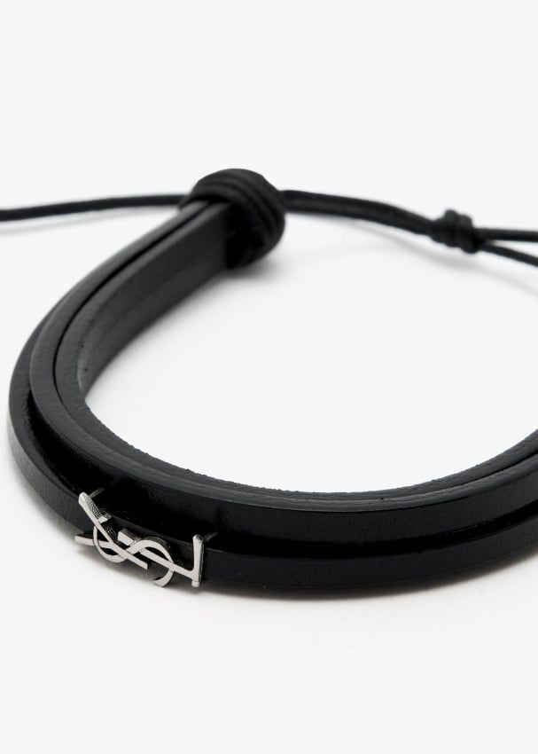 SAINT LAURENT Bijoux Leather Bracelet for Men - SS25 Collection