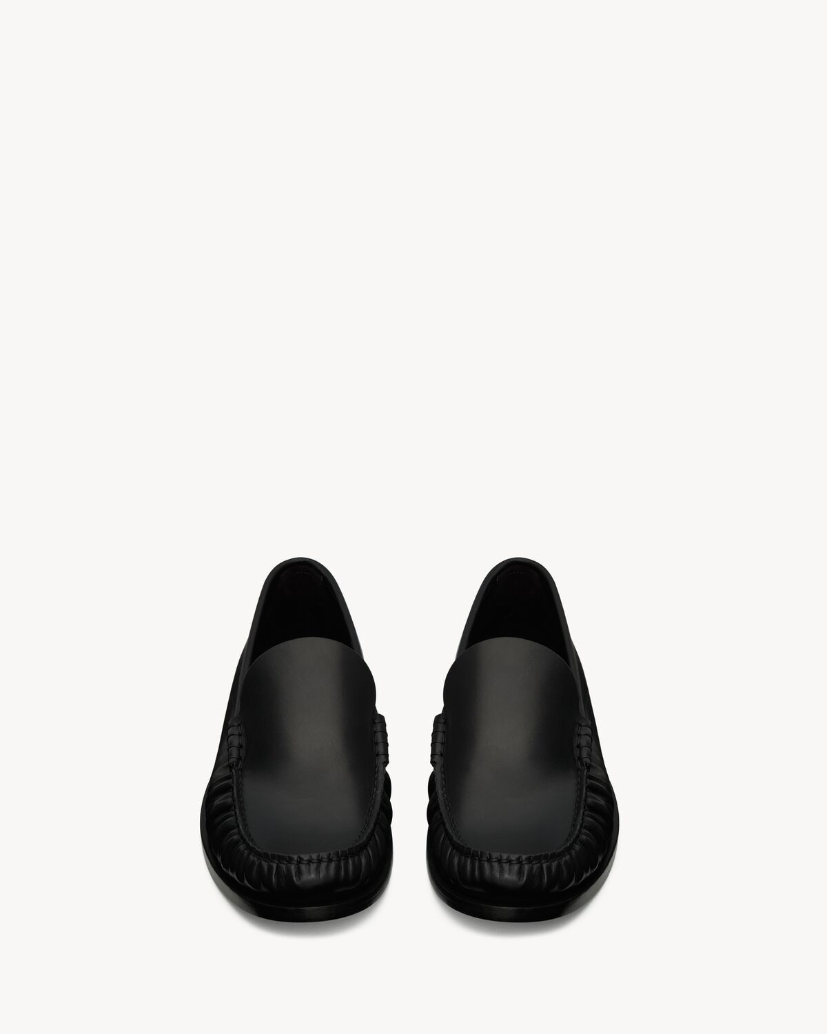 SAINT LAURENT Domesticated Leather Moccasin Slip-Ons for Women