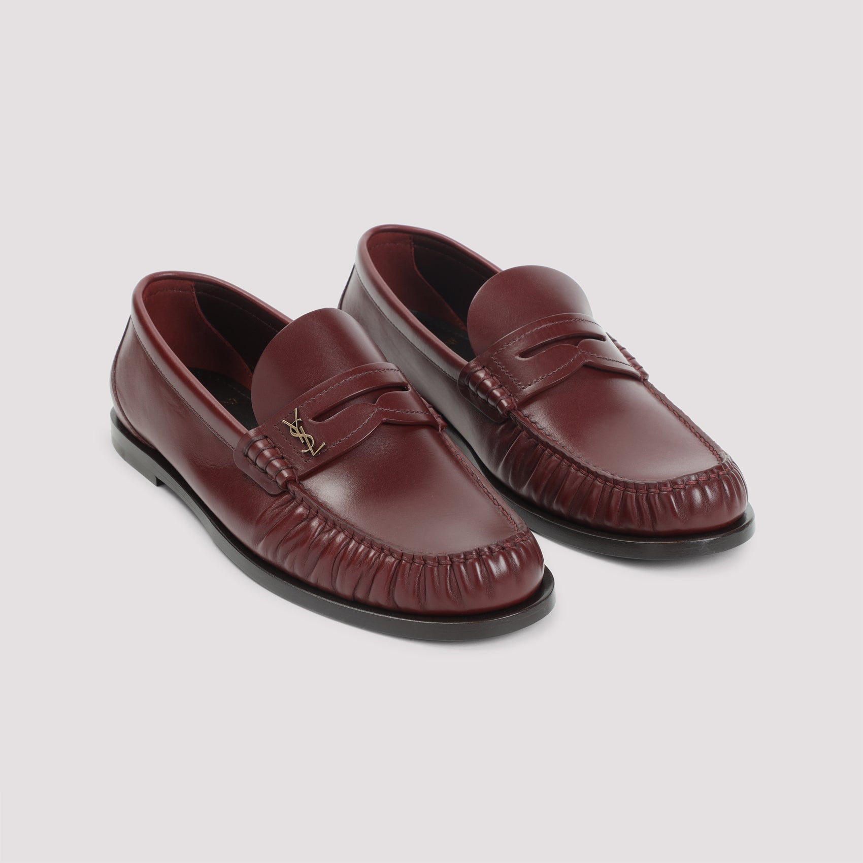 SAINT LAURENT Leather Loafer with Monogram - Women’s Footwear