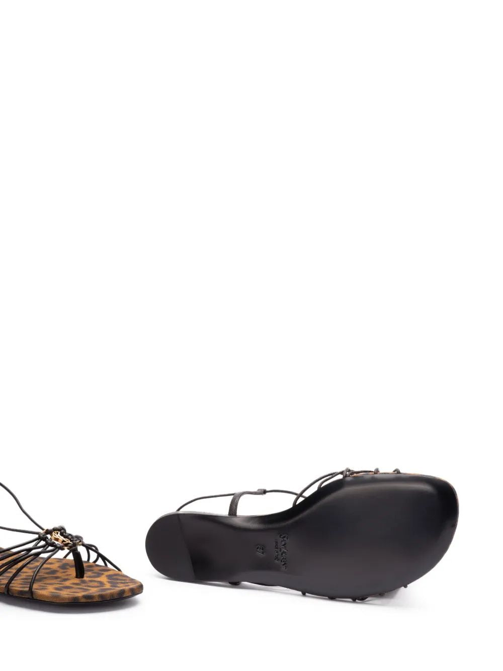 SAINT LAURENT Ankle Strap Babylone Flat Sandals