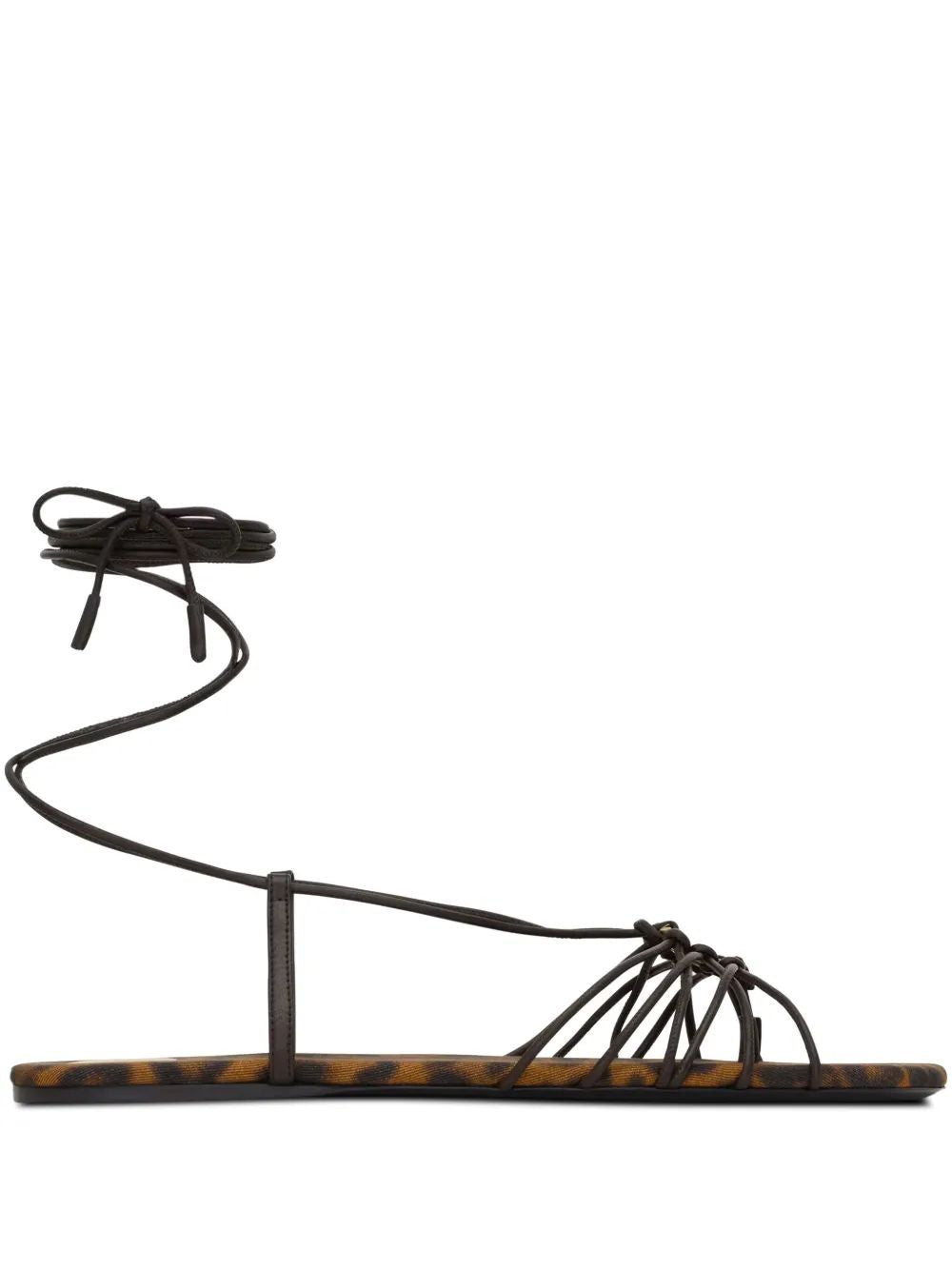 SAINT LAURENT Ankle Strap Babylone Flat Sandals